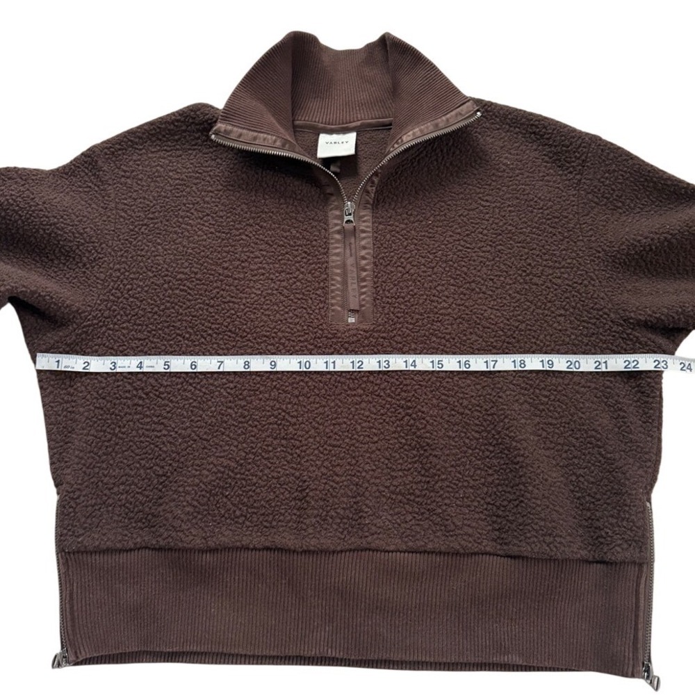 VARLEY Dark Brown Roselle Borg Fleece Half Zip Pullover M Clean Girl Sporty - Picture 5 of 11
